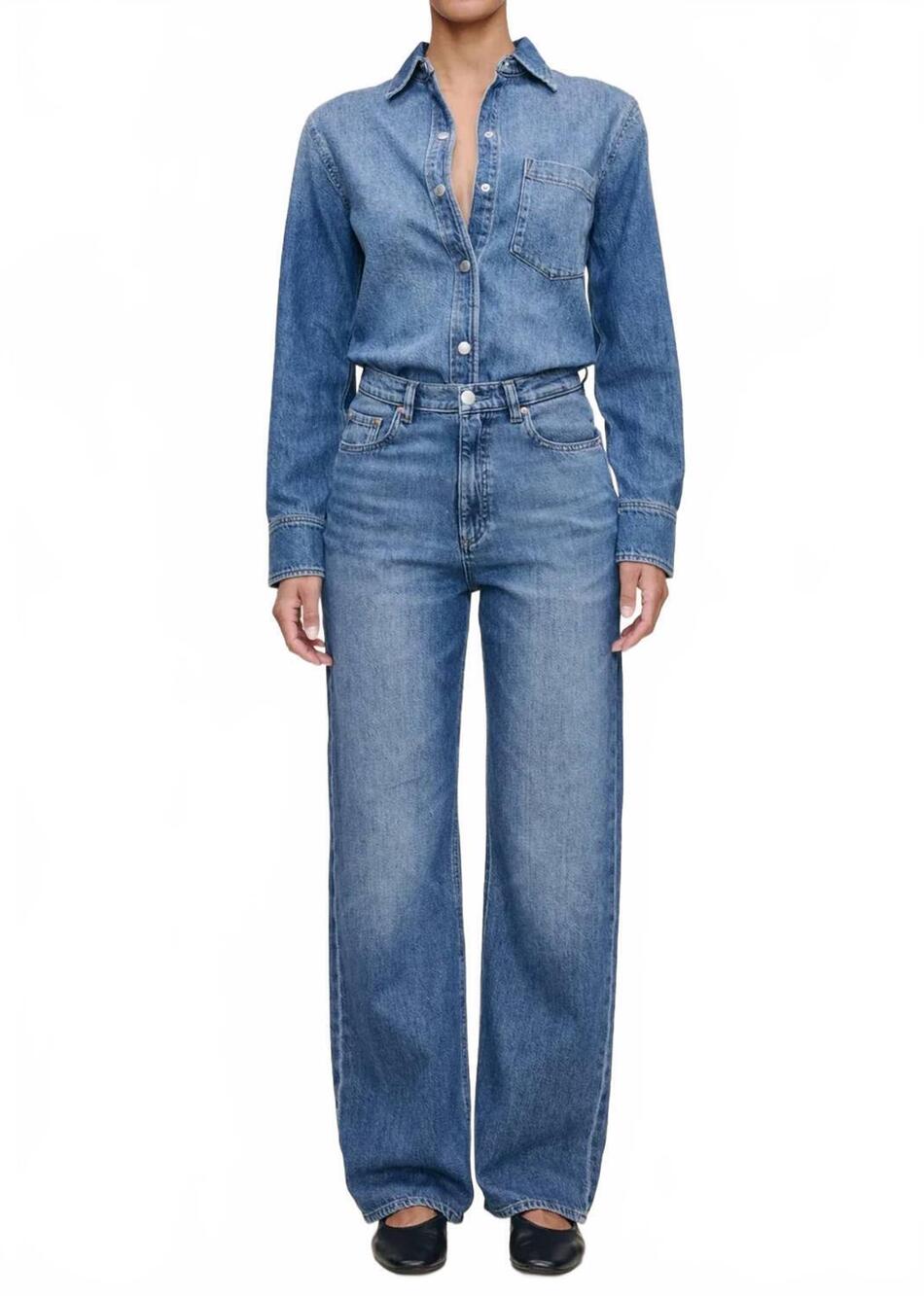 NEW DL1961 - WOMEN'S karmine refined wide leg jeans in lapis